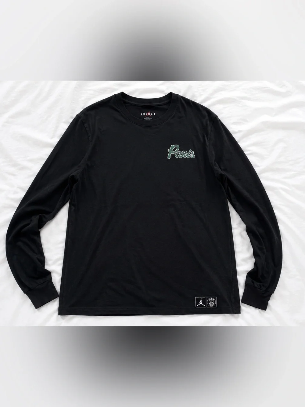 Nike Jordan PSG Paris Long Sleeve Shirt Men’s [Large] Black Graphic Soccer Top